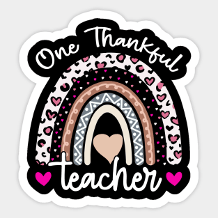 One thankful Teacher Rainbow Leopard Sticker